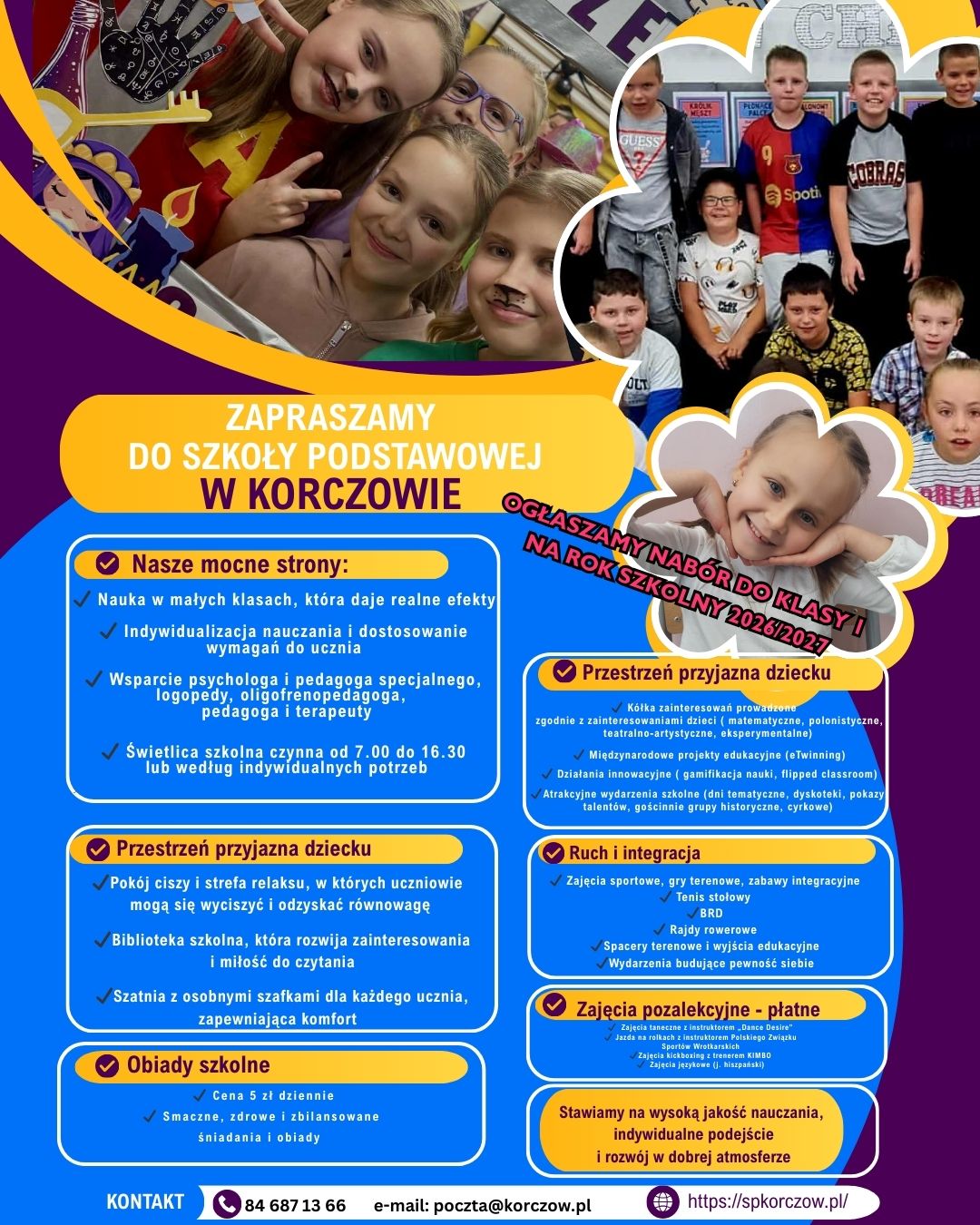 Ogłaszamy nabór do klasy I na rok szkolny 2026/2027